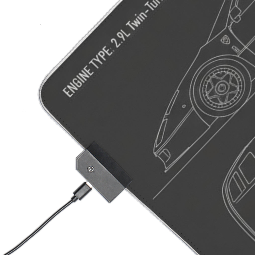 Ferrari F40 LED blueprint mousepad