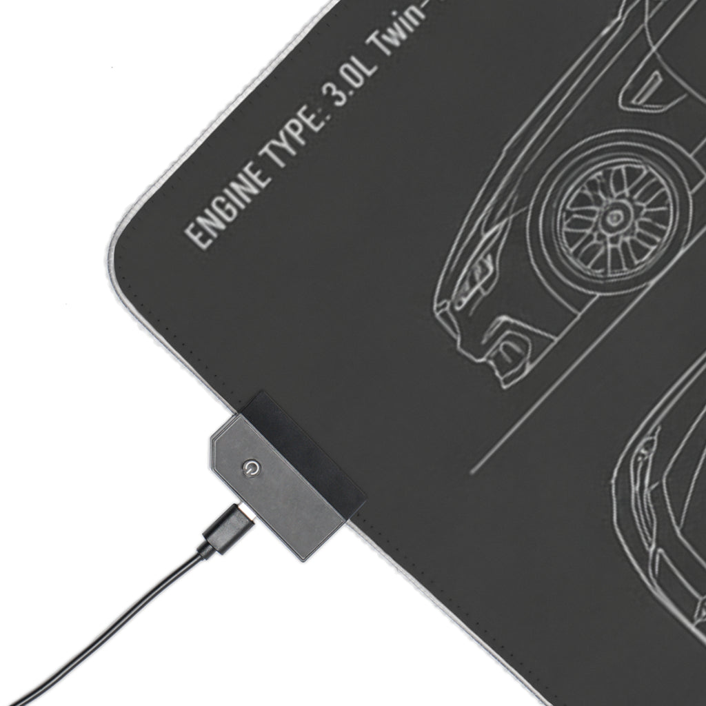 BMW M4 Blueprint LED Gaming Mouse Pad