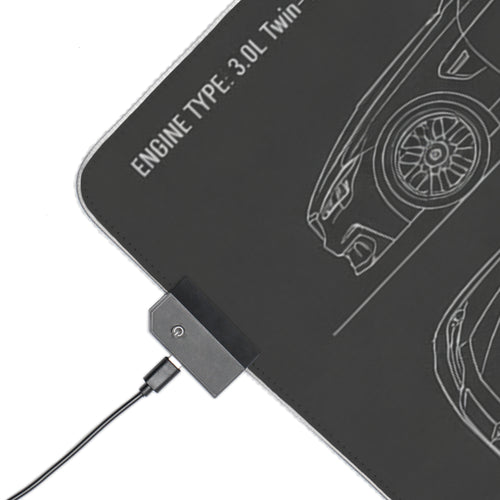 BMW M4 Blueprint LED Gaming Mouse Pad