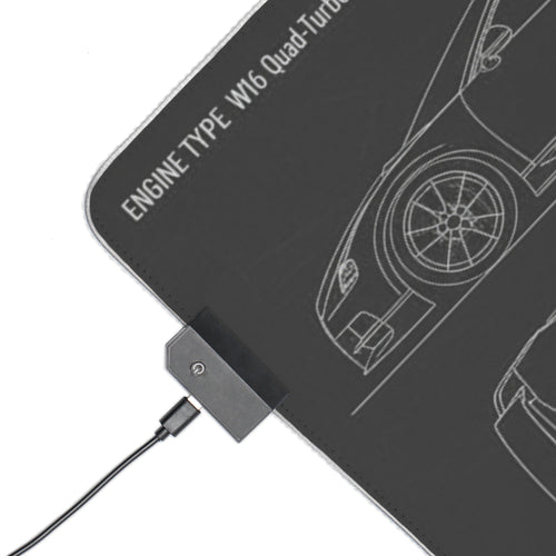 bugatti brouillard blueprint LED mousepad